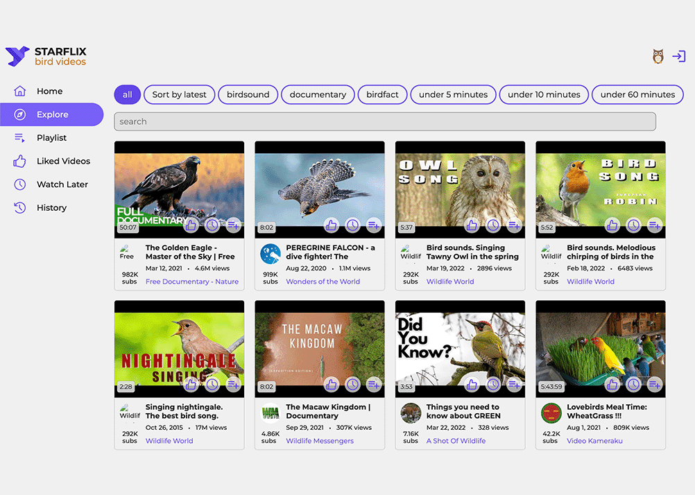 StarFlix - a video streaming website